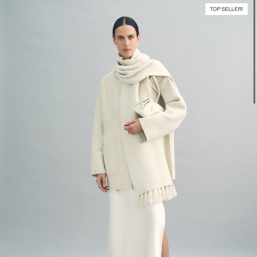 Mango Cream Jacket and Scarf Set
